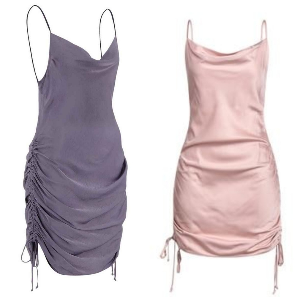 NWOT Free People Convertible Day To Night Slip Dress Ruched Sides Cowl Neck Sz M